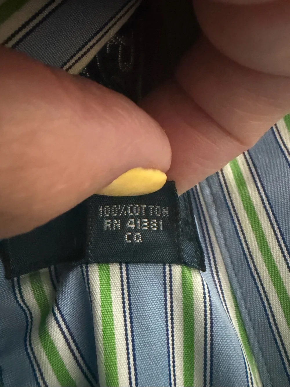Polo Ralph Lauren Regent Blue Green white Striped Shirt 15